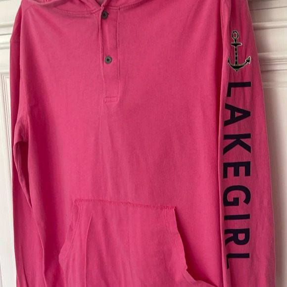 Lakegirl Pink lightweight pullover sweatshirt hoodie size small - Picture 2 of 9